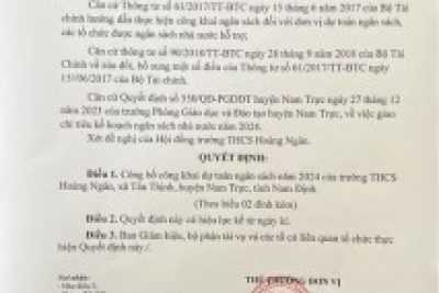 Công bố công khai dự toán ngân sách năm 2024
